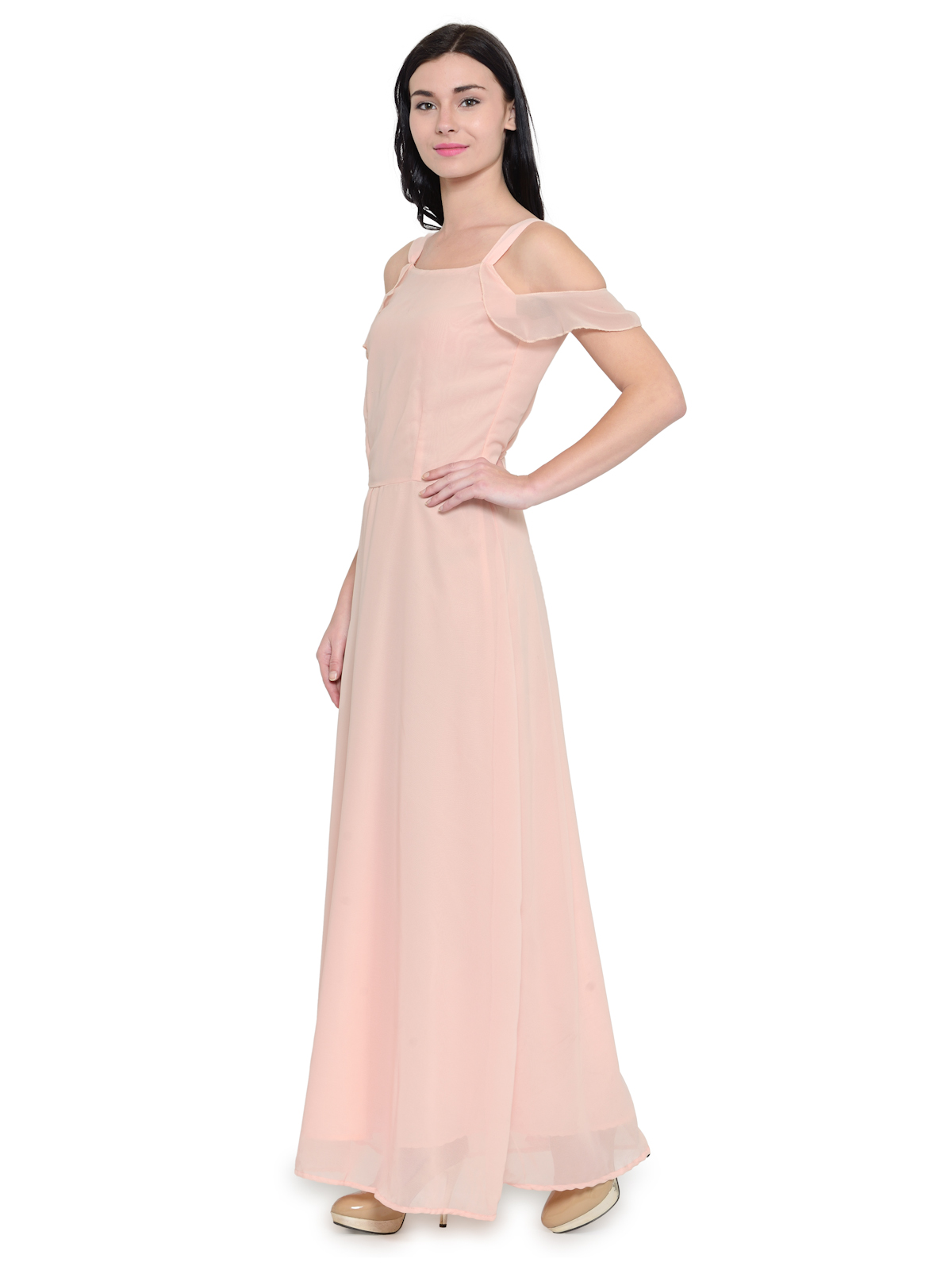 Florence Nude Sleevless Maxi Dress